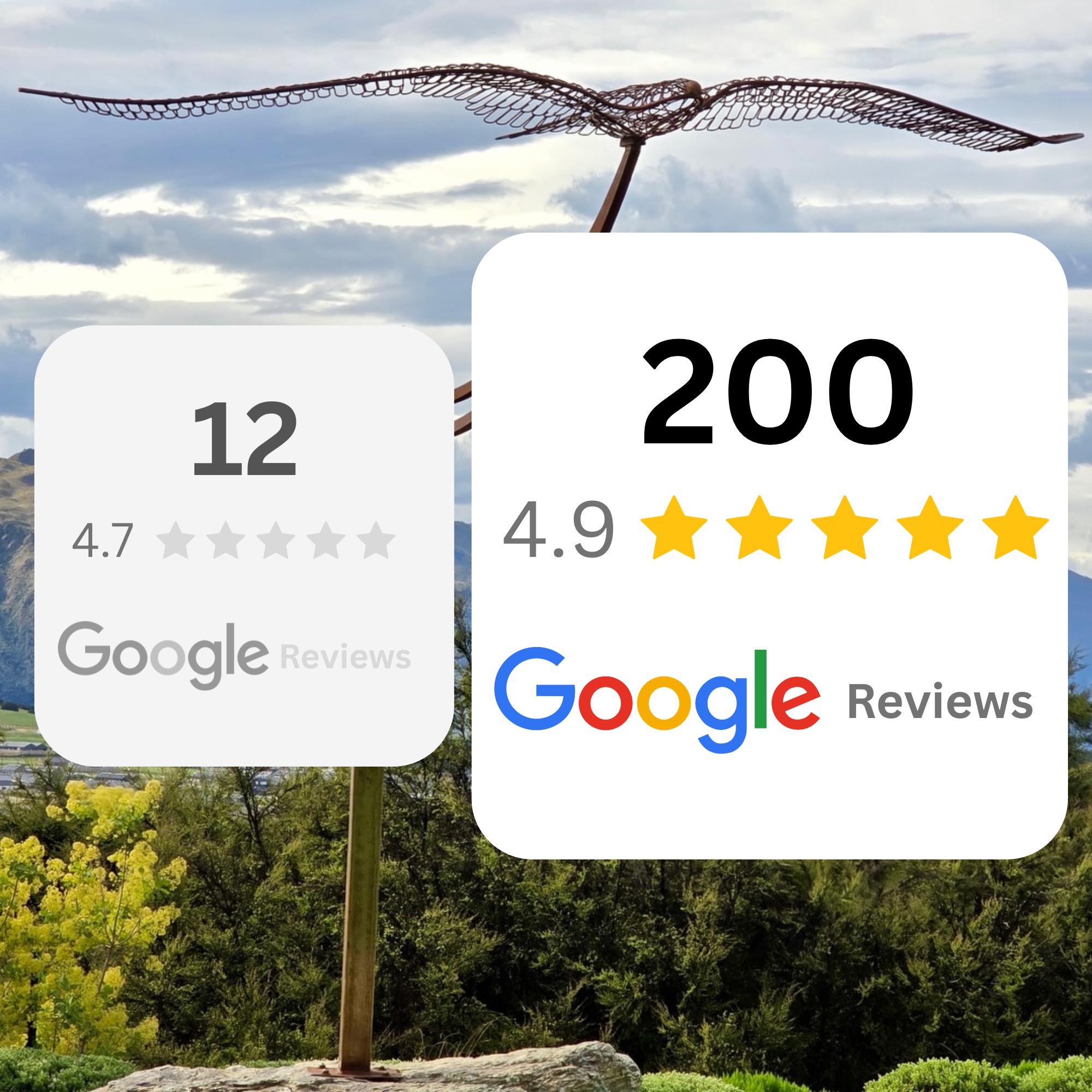 Metalworks Wanaka Google reviews growing from 12 to 200 with Review Catch