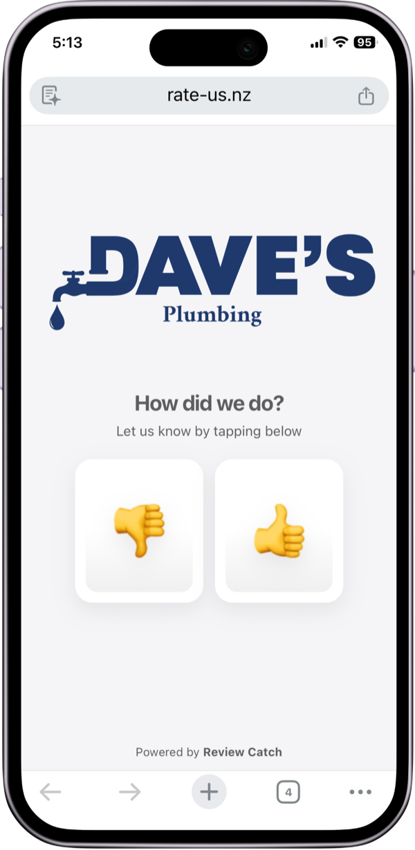 Review filter page with thumbs up and thumbs down